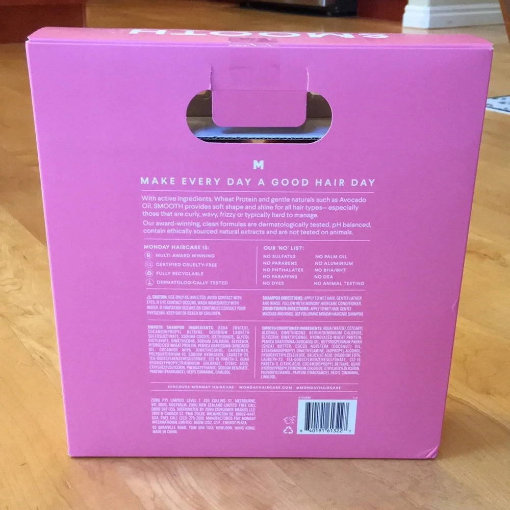 MONDAY Haircare SMOOTH Shampoo and Conditioner Set, 34 fl oz Each